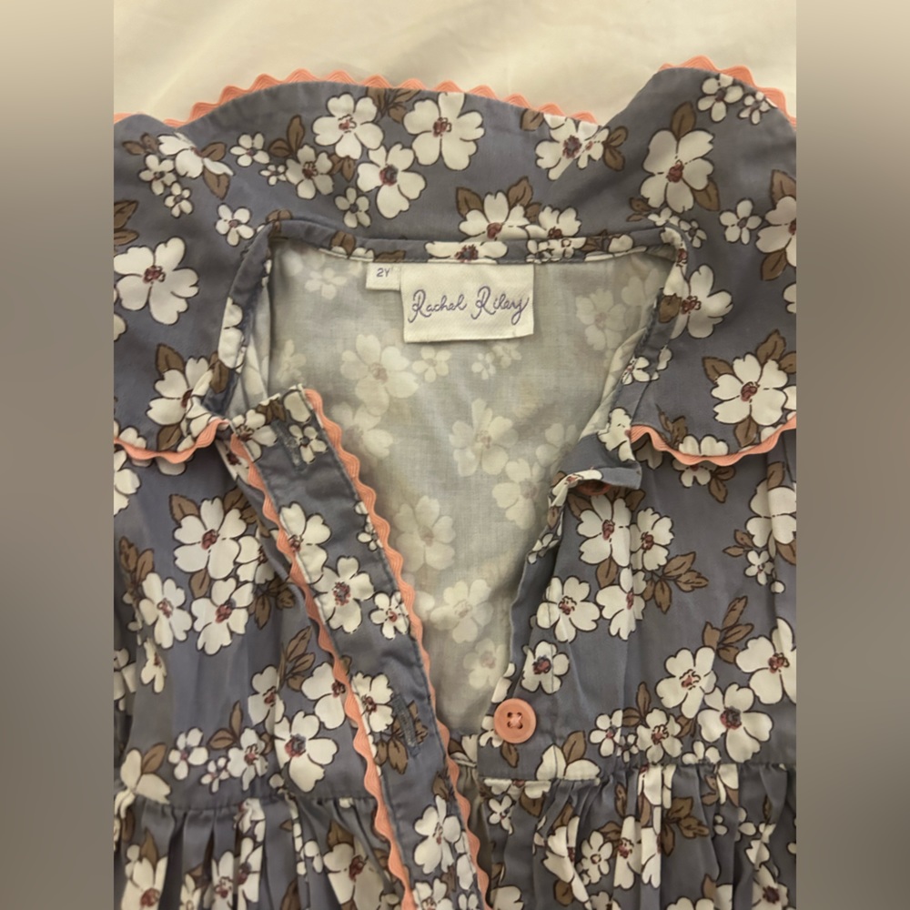 Rachel Riley Floral Button Dress Size 2 - Picture 3 of 4